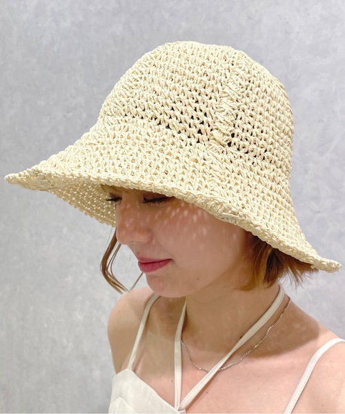 one wayザッカ（ワンウェイザッカ）の「ペーパーチューリップハット（ハット・レディース・ベージュ/ライトブラウン・FREE）」の10枚目の写真