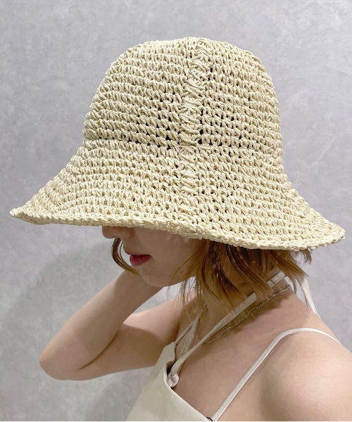 one wayザッカ（ワンウェイザッカ）の「ペーパーチューリップハット（ハット・レディース・ベージュ/ライトブラウン・FREE）」の12枚目の写真