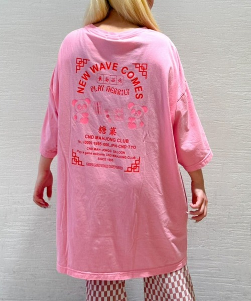 Candy Stripper（キャンディストリッパー）の「CND MAHJONG CLUB BIGBIG Tシャツ（Tシャツ/カットソー・レディース・ブラック/ピンク/オフホワイト/ブルー・2）」の4枚目の写真