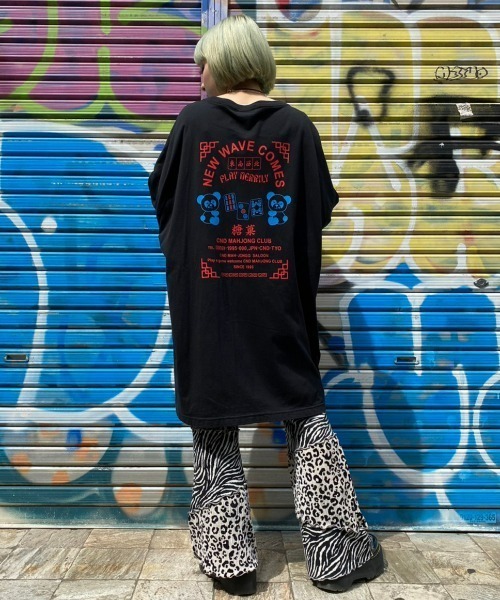 Candy Stripper（キャンディストリッパー）の「CND MAHJONG CLUB BIGBIG Tシャツ（Tシャツ/カットソー・レディース・ブラック/ピンク/オフホワイト/ブルー・2）」の11枚目の写真