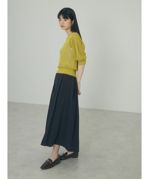 armonia（アルモニーア）の「a.透かし柄ニットプルオーバー（ニット/セーター・レディース・オフホワイト/ブラック/ライム・FREE）」の5枚目の写真