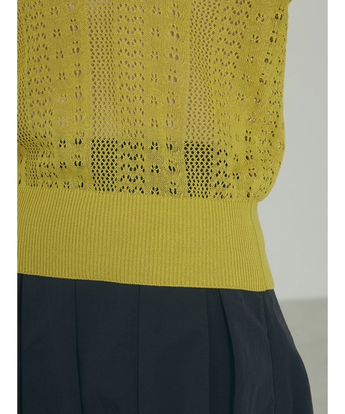 armonia（アルモニーア）の「a.透かし柄ニットプルオーバー（ニット/セーター・レディース・オフホワイト/ブラック/ライム・FREE）」の11枚目の写真