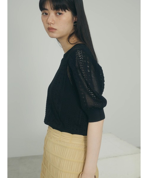 armonia（アルモニーア）の「a.透かし柄ニットプルオーバー（ニット/セーター・レディース・オフホワイト/ブラック/ライム・FREE）」の19枚目の写真
