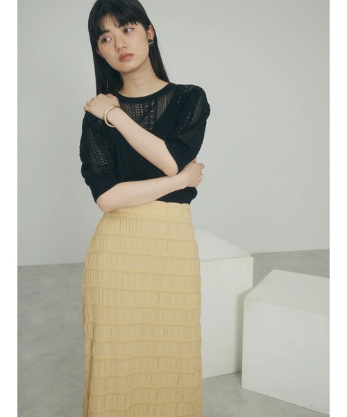 armonia（アルモニーア）の「a.透かし柄ニットプルオーバー（ニット/セーター・レディース・オフホワイト/ブラック/ライム・FREE）」の18枚目の写真