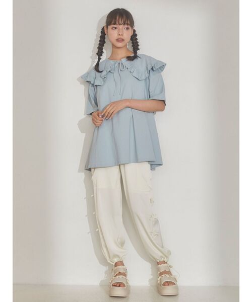 merry jenny（メリージェニー）の「フリルカラーカットトップス（Tシャツ/カットソー・レディース・オフホワイト/ピンク/ブルー・FREE）」の14枚目の写真