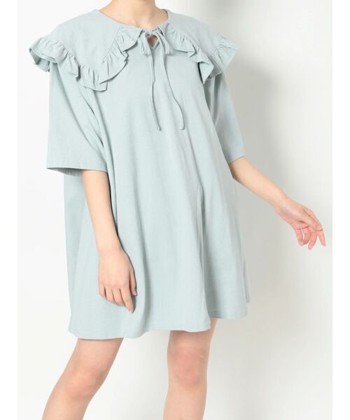 merry jenny（メリージェニー）の「フリルカラーカットトップス（Tシャツ/カットソー・レディース・オフホワイト/ピンク/ブルー・FREE）」の3枚目の写真