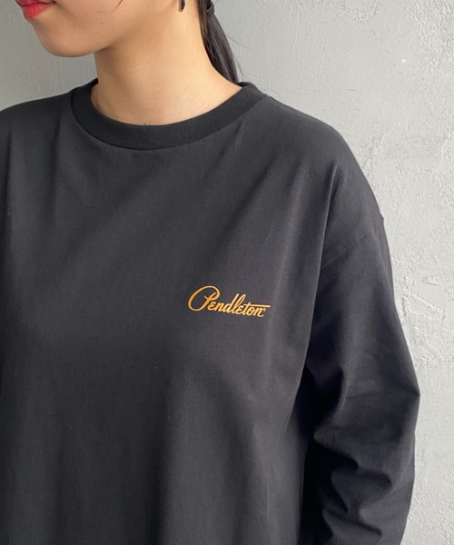 PENDLETON（ペンドルトン）の「[PENDLETON/ペンドルトン] バックプリント 7分袖カットソーワンピース（ワンピース・レディース・オフホワイト/オートミール/ミント/ネイビー/ブラック・F）」の16枚目の写真