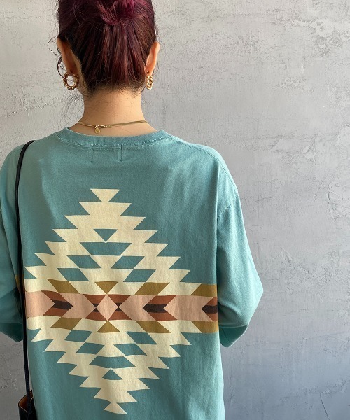 PENDLETON（ペンドルトン）の「[PENDLETON/ペンドルトン] バックプリント 7分袖カットソーワンピース（ワンピース・レディース・オフホワイト/オートミール/ミント/ネイビー/ブラック・F）」の21枚目の写真
