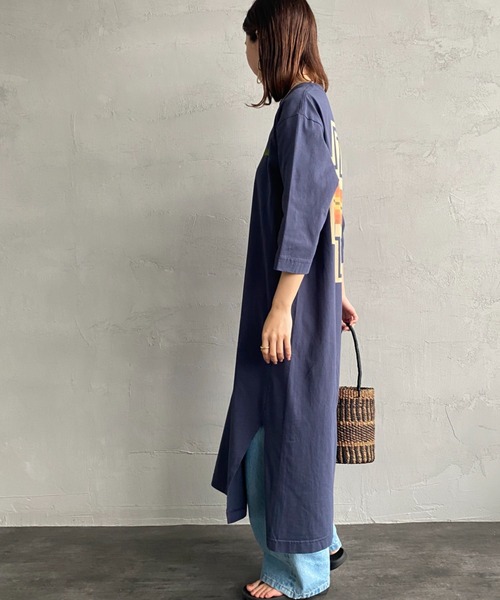 PENDLETON（ペンドルトン）の「[PENDLETON/ペンドルトン] バックプリント 7分袖カットソーワンピース（ワンピース・レディース・オフホワイト/オートミール/ミント/ネイビー/ブラック・F）」の14枚目の写真