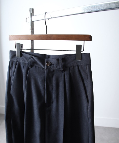 センタープレスドレープワイドフレア袴パンツ