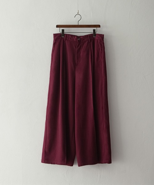 NILWAY(ニルウェイ)の「センタープレスドレープワイドフレア袴パンツ/センタープレス トロミ ワイドスラックス(スラックス・メンズ・ホワイト/ブラック/ダークグリーン/ネイビー/イエロー/ワイン/ライトブルー/ブラウン/チャコール/ブルー/マスタード・SMALL/MEDIUM/LARGE)」の18枚目の写真