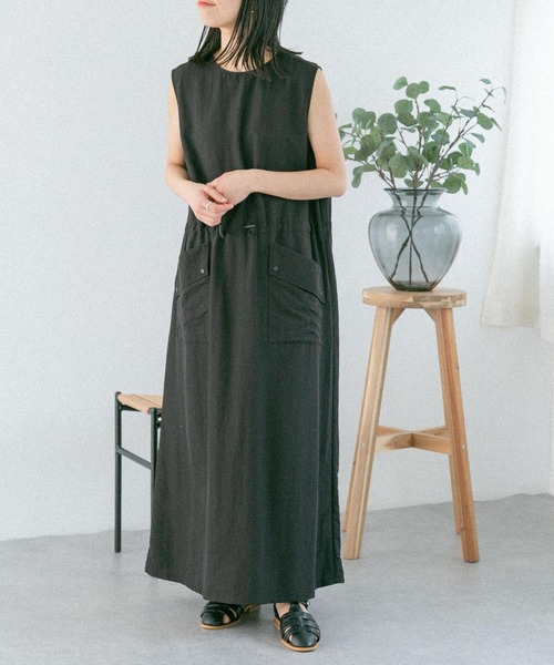 FORK&SPOON（フォークアンドスプーン）の「FORK&SPOON　ドローコードワンピース（ワンピース・レディース・ベージュ/ブラック・2/1）」の19枚目の写真