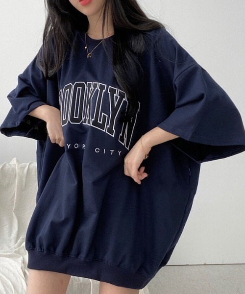 SHEENA(シーナ)の「夏に欠かせない一枚、BROOKLYNプリントオーバーTシャツ(Tシャツ/カットソー・レディース・ライトグレー/ブラック/グレー/ネイビー/ホワイト×ブラック/ライトベージュ/ホワイト系その他・M)」の18枚目の写真