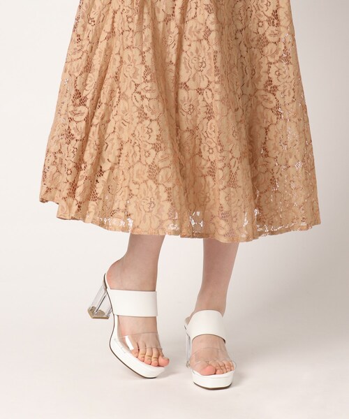 ESPERANZA(エスペランサ)の「クリアヒールダブルベルト厚底ミュール(サンダル・レディース・パープル系2/ベージュ系8/ブラック/ホワイト・LL/L/M/S)」の21枚目の写真