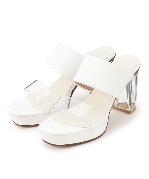 ESPERANZA(エスペランサ)の「クリアヒールダブルベルト厚底ミュール(サンダル・レディース・パープル系2/ベージュ系8/ブラック/ホワイト・LL/L/M/S)」の7枚目の写真