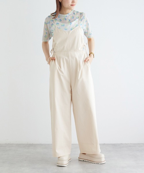 w closet（ダブルクローゼット）の「サイドオープンキャミサロペット（つなぎ/オールインワン・レディース・キナリ/ブラック・FREE）」の13枚目の写真