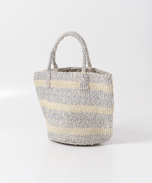 URBAN RESEARCH DOORS(アーバンリサーチドアーズ)の「アフリカンスクエア サイザルボーダー柄バッグ(ハンドバッグ・レディース・ホワイト系その他・FREE)」の3枚目の写真