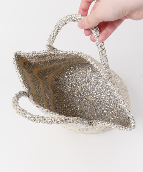 URBAN RESEARCH DOORS(アーバンリサーチドアーズ)の「アフリカンスクエア サイザルボーダー柄バッグ(ハンドバッグ・レディース・ホワイト系その他・FREE)」の5枚目の写真