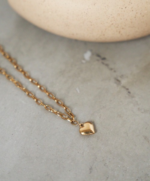 Auntie Rosa Holiday（アンティローザホリデー）の「ハートチャームネックレス / 金属アレルギー対応 / ステンレススチール（ネックレス・レディース・シルバー/ゴールド・FREE）」の19枚目の写真