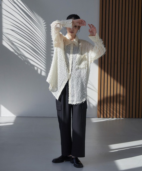 未使用 タグ付 近年モデル✨LIMI feu プリーツ シアーシャツ オーバー 未使用 タグ付 近年モデル✨LIMI feu プリーツ シアーシャツ オーバー