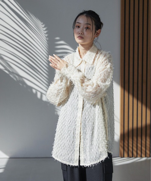 feepur（フェピュール）の「フェザーライクオーバーシアーシャツ