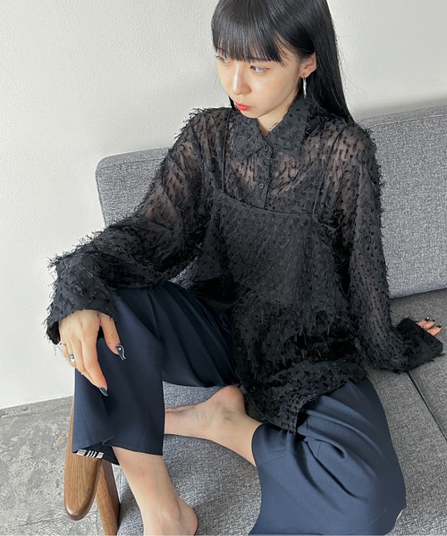 セール】フェザーライクオーバーシアーシャツ（シャツ/ブラウス