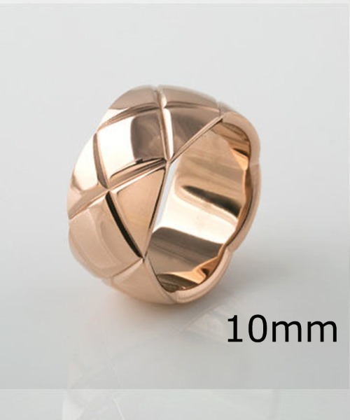 Coo+i（クーイ）の「キルティングメタルリング 5mm  10mm幅　2type（リング・レディース・ピンクゴールド/ゴールド系その他/ピンク系その他/シルバー系その他/ゴールド/シルバー・19号/9号/11号/13号/21号/16号）」の2枚目の写真