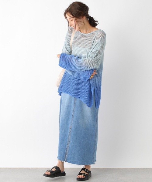 LEPSIM（レプシィム）の「5ゲージグラデメッシュプルオーバー　906180（ニット/セーター・レディース・ブラウン/ブルー/ブラック/ブラウン系その他・FREE）」の9枚目の写真