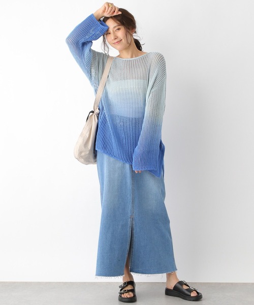 LEPSIM（レプシィム）の「5ゲージグラデメッシュプルオーバー　906180（ニット/セーター・レディース・ブラウン/ブルー/ブラック/ブラウン系その他・FREE）」の11枚目の写真