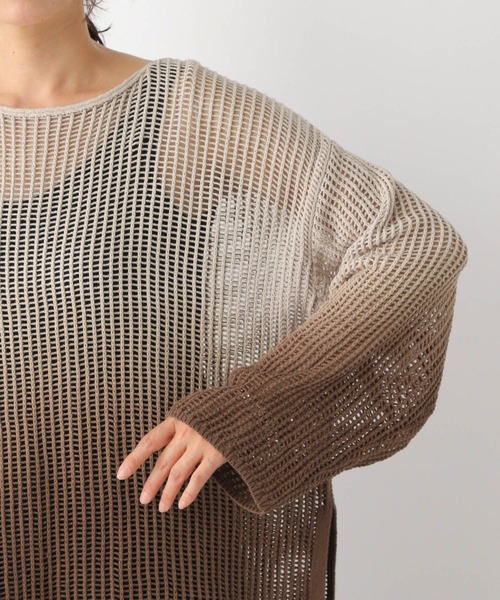 LEPSIM（レプシィム）の「5ゲージグラデメッシュプルオーバー　906180（ニット/セーター・レディース・ブラウン/ブルー/ブラック/ブラウン系その他・FREE）」の14枚目の写真