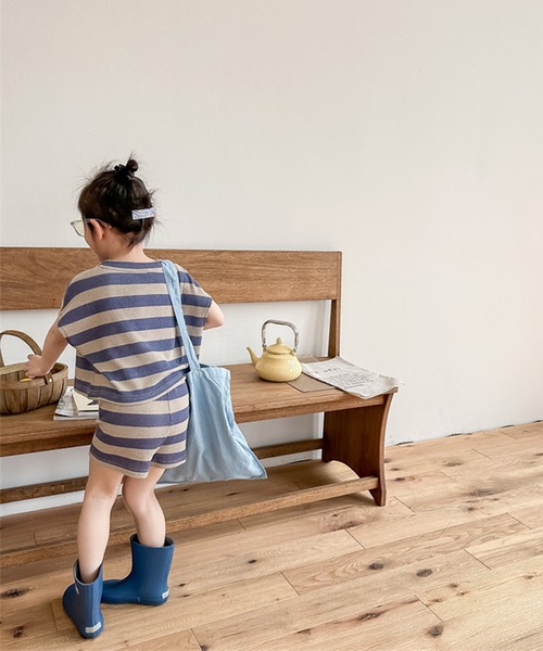 aimoha（アイモハ）の「【aimoha-KIDS-】ボーダーTEE+ショットパンツ　セットアップ (SS)（セットアップ・キッズ・グリーン/ブルー・80/90/100/110/120/130）」の13枚目の写真