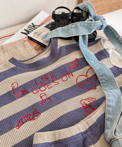 aimoha（アイモハ）の「【aimoha-KIDS-】ボーダーTEE+ショットパンツ　セットアップ (SS)（セットアップ・キッズ・グリーン/ブルー・80/90/100/110/120/130）」の19枚目の写真