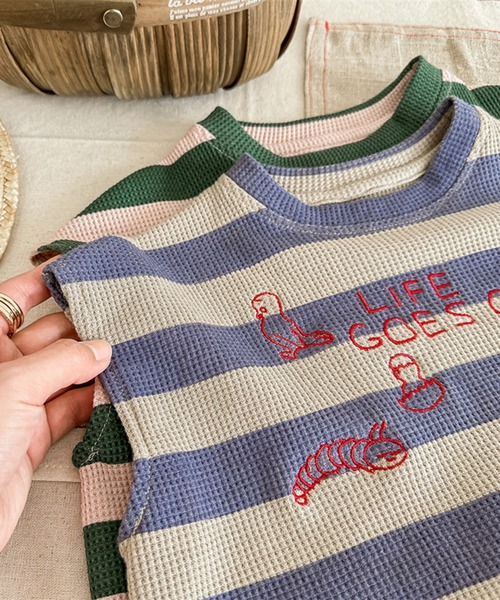 aimoha（アイモハ）の「【aimoha-KIDS-】ボーダーTEE+ショットパンツ　セットアップ (SS)（セットアップ・キッズ・グリーン/ブルー・80/90/100/110/120/130）」の21枚目の写真