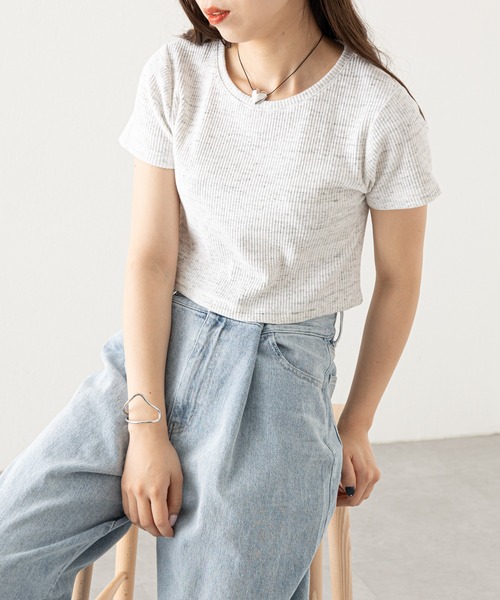 Chico(チコ)の「メランジチビT(Tシャツ/カットソー・レディース・ブルー/ピンク/ブラック/ホワイト・FREE)」の5枚目の写真