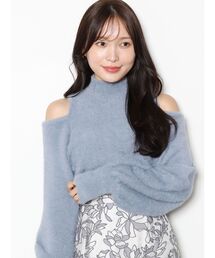 MERCURYDUO | オープンショルダーミニシャギーニット(ニット/セーター)