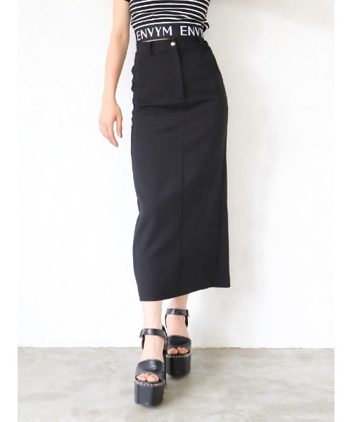 ENVYM（アンビー）の「ローウエストタイトロングスカート（スカート・レディース・アイボリー/ブラック/グレー・FREE）」の2枚目の写真
