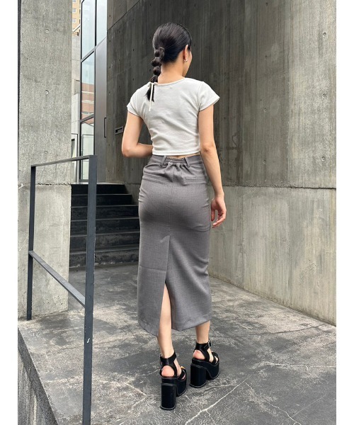 ENVYM（アンビー）の「ローウエストタイトロングスカート（スカート・レディース・アイボリー/ブラック/グレー・FREE）」の9枚目の写真