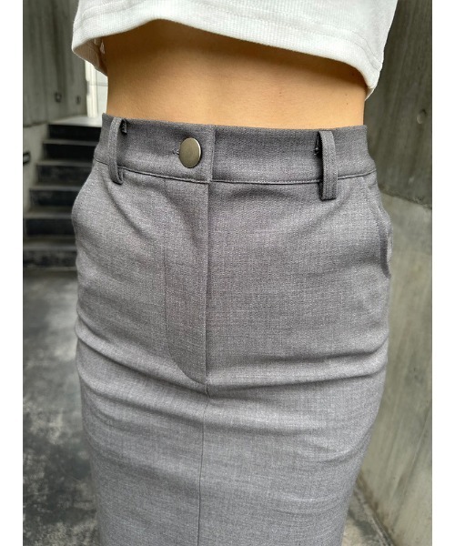 ENVYM（アンビー）の「ローウエストタイトロングスカート（スカート・レディース・アイボリー/ブラック/グレー・FREE）」の4枚目の写真