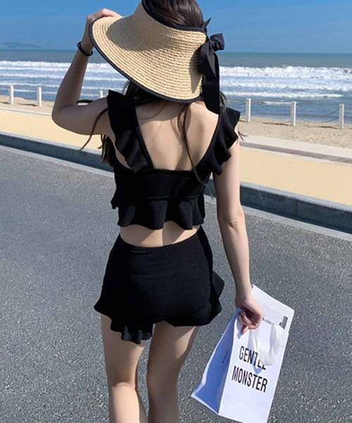 NANEA(ナネア)の「フリルハイウエスト セットアップビキニ(水着・レディース・オレンジ/ブラック・MEDIUM/LARGE/X-LARGE)」の5枚目の写真