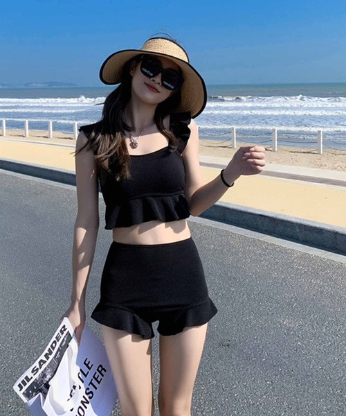 NANEA(ナネア)の「フリルハイウエスト セットアップビキニ(水着・レディース・オレンジ/ブラック・MEDIUM/LARGE/X-LARGE)」の9枚目の写真