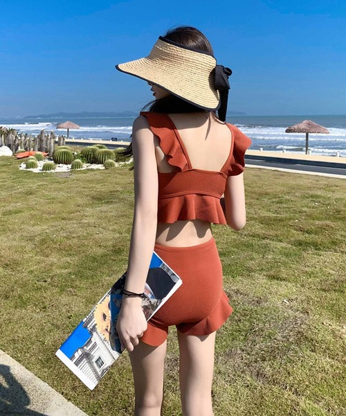 NANEA(ナネア)の「フリルハイウエスト セットアップビキニ(水着・レディース・オレンジ/ブラック・MEDIUM/LARGE/X-LARGE)」の15枚目の写真