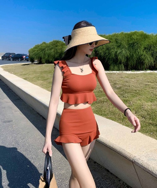 NANEA(ナネア)の「フリルハイウエスト セットアップビキニ(水着・レディース・オレンジ/ブラック・MEDIUM/LARGE/X-LARGE)」の16枚目の写真