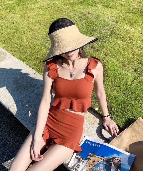 NANEA(ナネア)の「フリルハイウエスト セットアップビキニ(水着・レディース・オレンジ/ブラック・MEDIUM/LARGE/X-LARGE)」の18枚目の写真