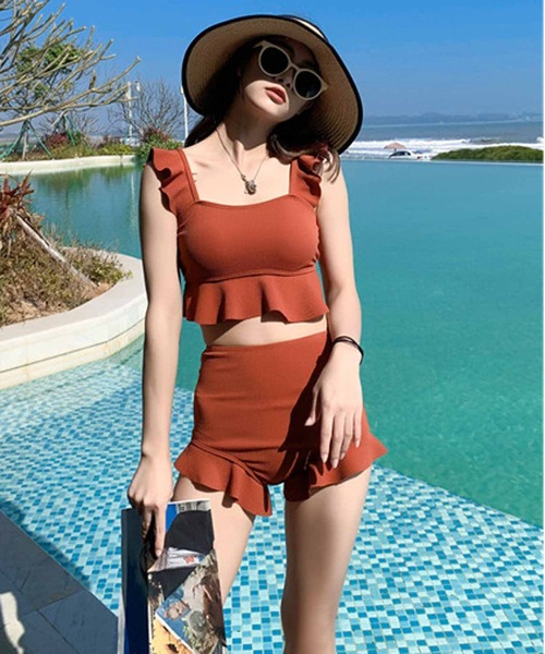 NANEA(ナネア)の「フリルハイウエスト セットアップビキニ(水着・レディース・オレンジ/ブラック・MEDIUM/LARGE/X-LARGE)」の21枚目の写真