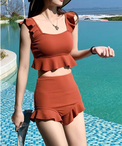 NANEA(ナネア)の「フリルハイウエスト セットアップビキニ(水着・レディース・オレンジ/ブラック・MEDIUM/LARGE/X-LARGE)」の22枚目の写真