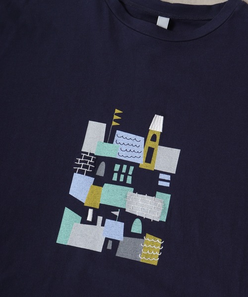 tシャツ EMAGO 城のプリント刺繍5分袖Tシャツ レディース EMAGO 城のプリント刺繍5分袖Tシャツ（Tシャツ/カットソー