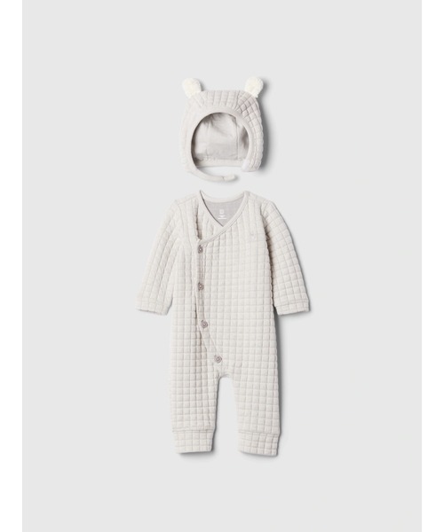 GAP（ギャップ）の「はじめてのお気に入り クロスオーバー ボディオール セット (ベビー)（ロンパース・キッズ・アイボリー/グレー・70cm/60cm/50cm/80ｃｍ/90cm）」の3枚目の写真