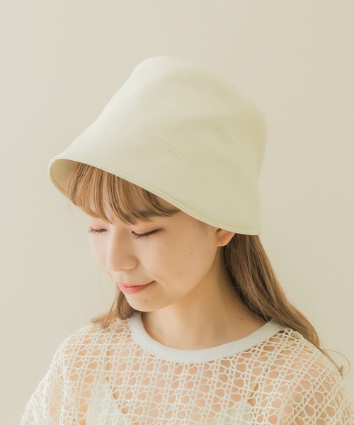 SMELLY（スメリー）の「フロントラインフェイクレザーハット（ハット・レディース・ブラック/アイボリー・-）」の9枚目の写真