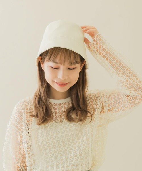 SMELLY（スメリー）の「フロントラインフェイクレザーハット（ハット・レディース・ブラック/アイボリー・-）」の11枚目の写真