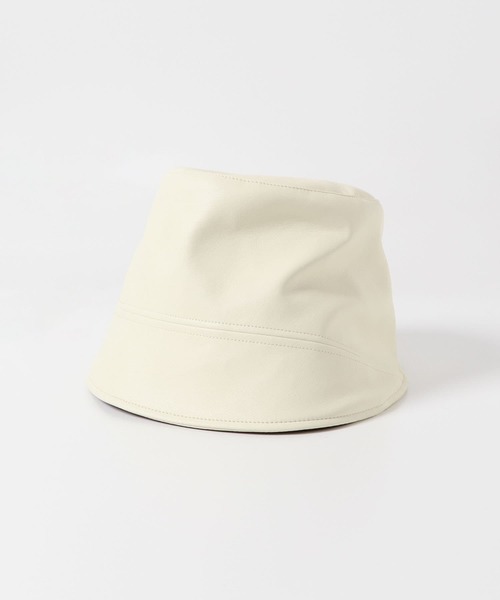 SMELLY（スメリー）の「フロントラインフェイクレザーハット（ハット・レディース・ブラック/アイボリー・-）」の15枚目の写真